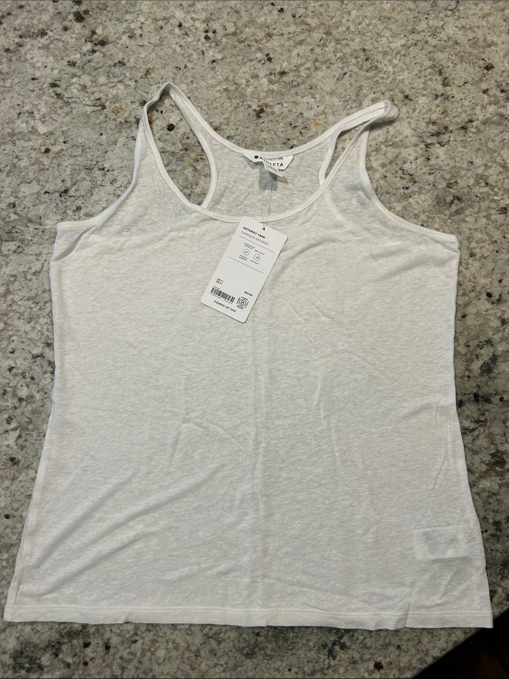 Athleta Cream Ribbed Racerback Tank